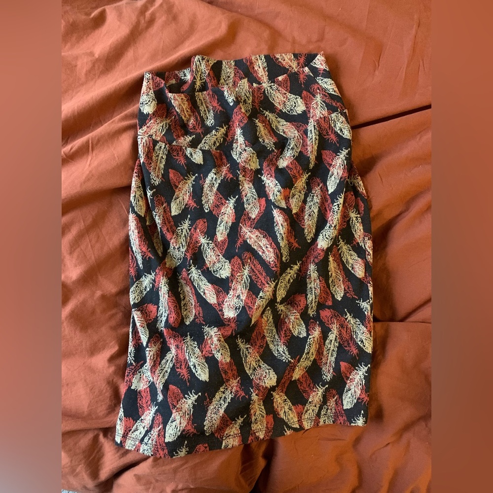 Feather pencil boho skirt